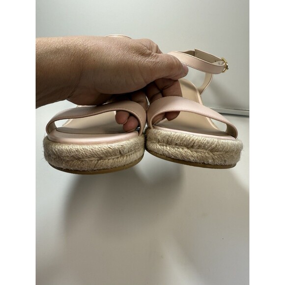 Stuart Weitzman Teddy Leather Wedge Sandal In Powder Pink Sz 9 New - Picture 6 of 9